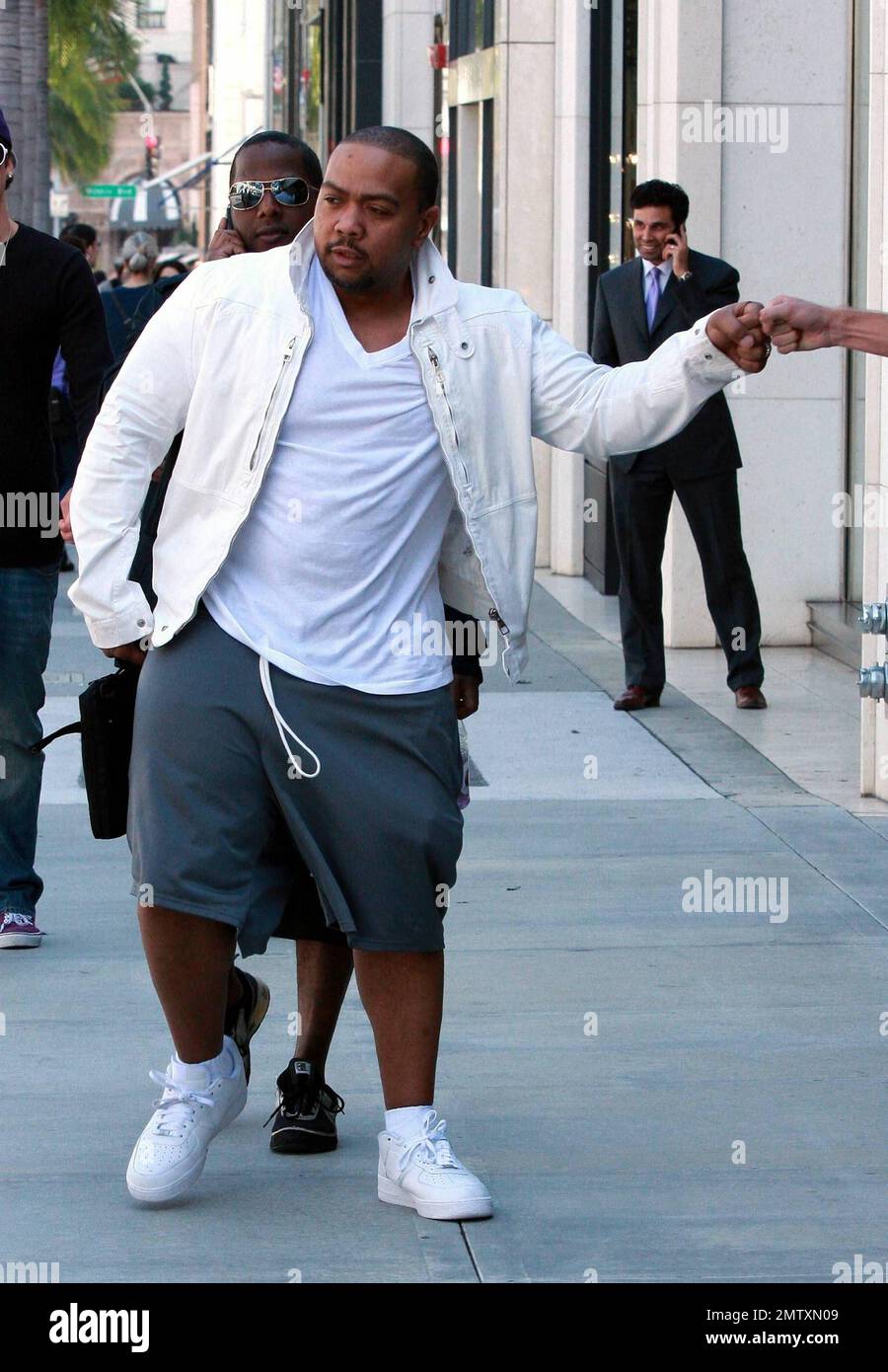 Timbaland Rapper Family Rapper and producer Timbaland leaves the Louis Vuitton store after some ...