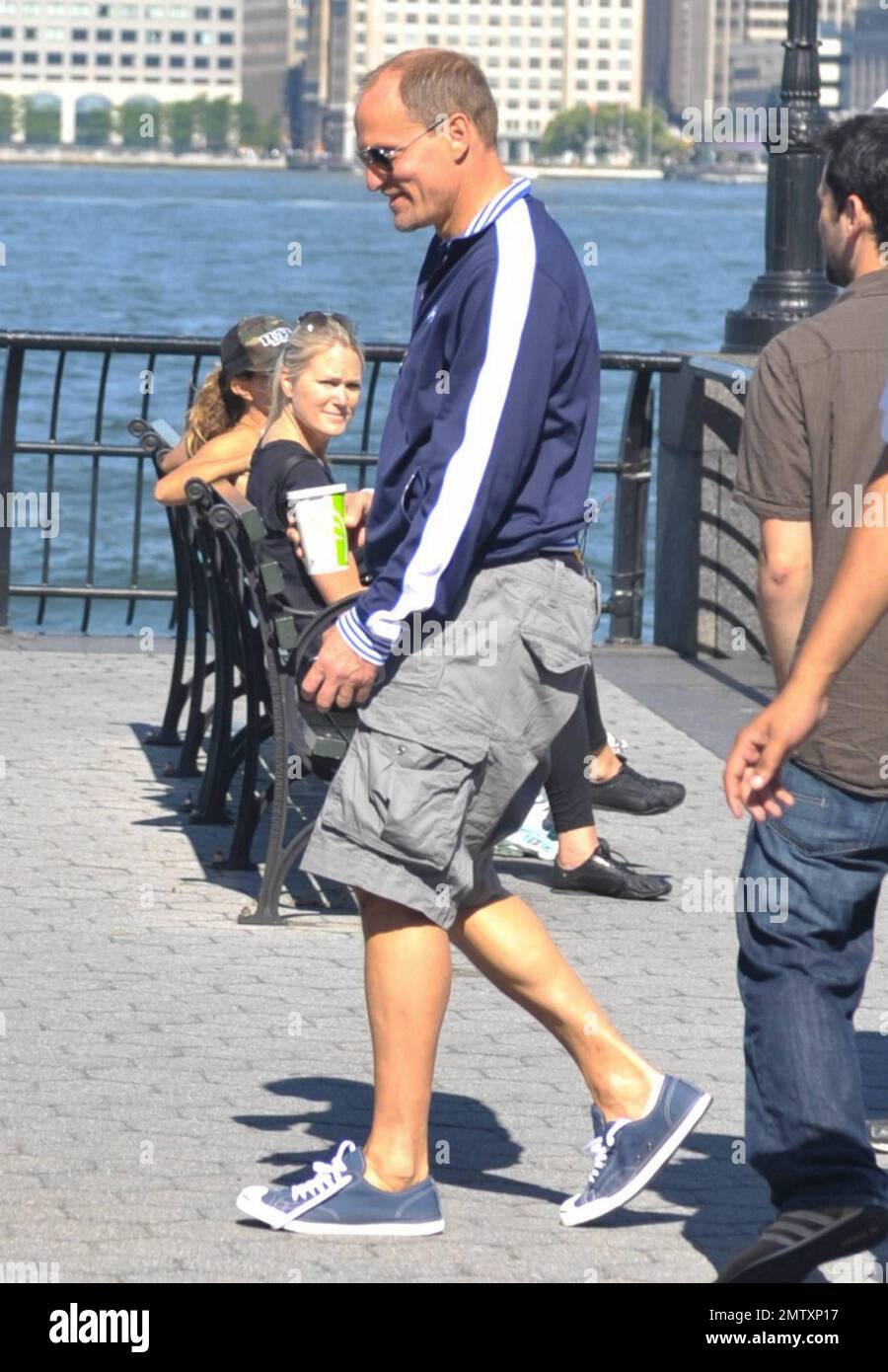 Justin Timberlake and Woody Harrelson film a scene for "Friends with Benefits" shooting in