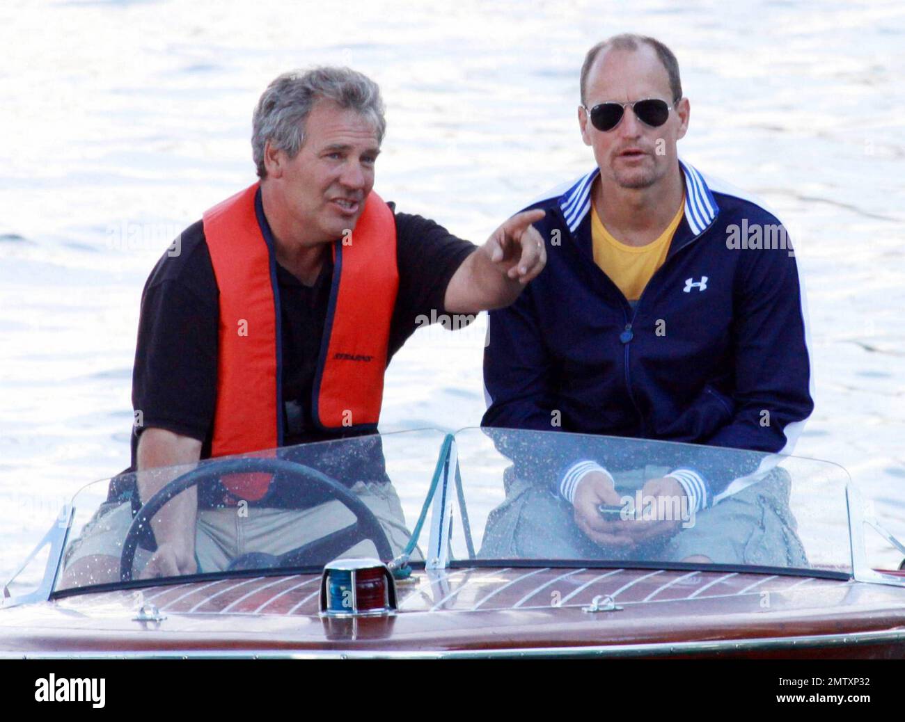 Justin Timberlake and Woody Harrelson film a scene for "Friends with Benefits" shooting in