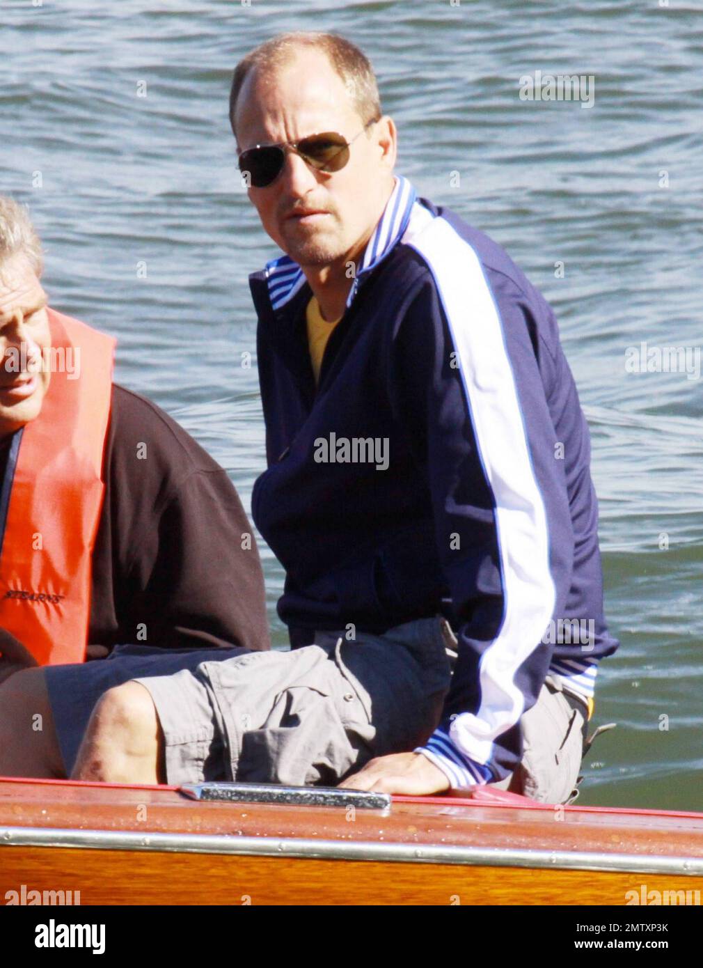 Justin Timberlake and Woody Harrelson film a scene for "Friends with Benefits" shooting in