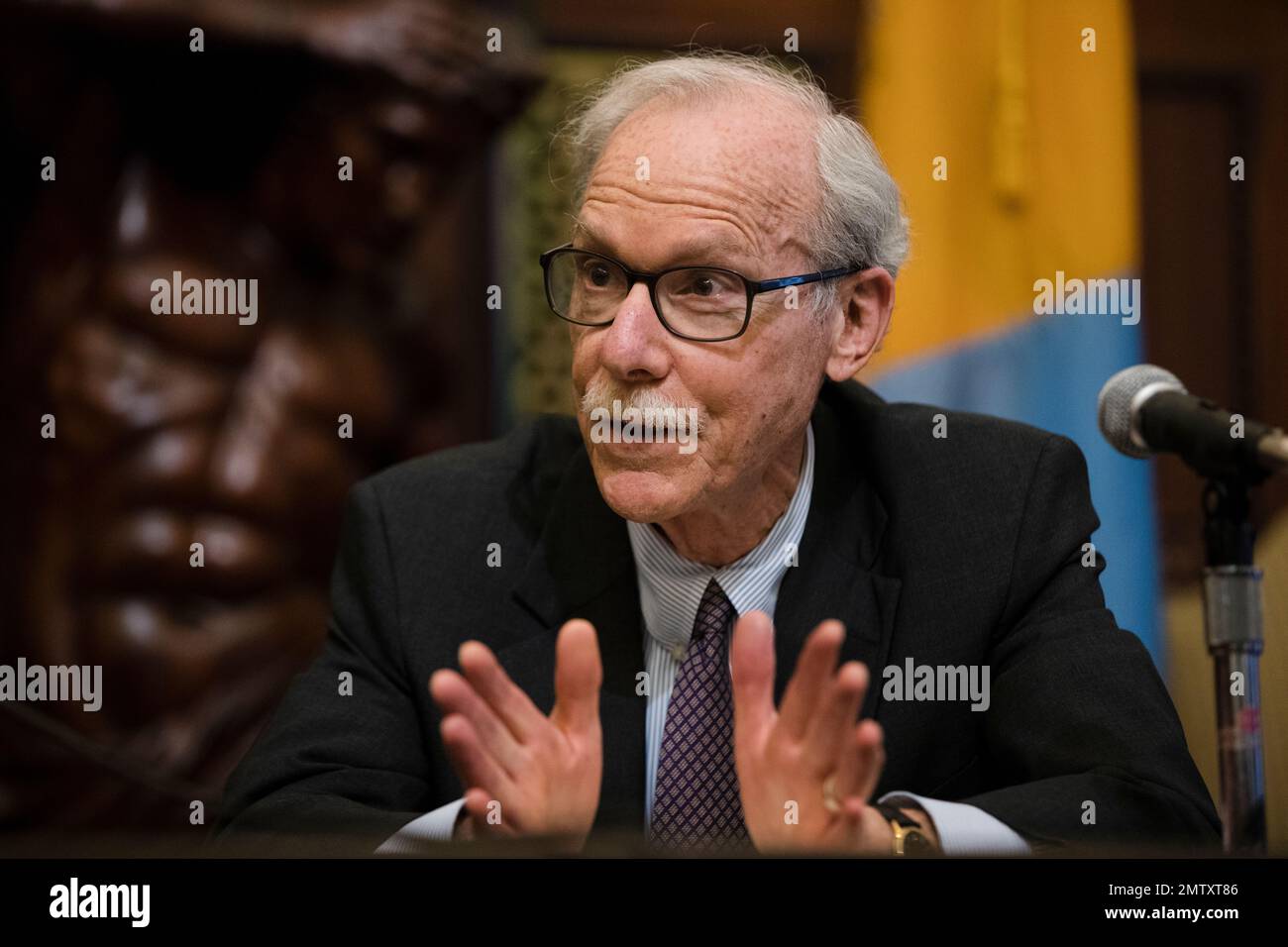 Civil rights attorney David Rudovsky speak during a news conference at ...