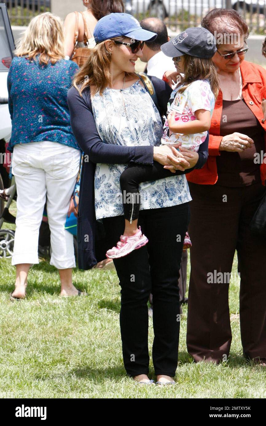 Nia Vardalos and daughter arrive to Wadsworth Great Lawn for the  Disney-sponsored 21st Annual A Time For Heroes Celebrity Picnic,  benefitting the Elizabeth Glaser Pediatric Aids Foundation. Los Angeles,  CA. 06/13/10 Stock