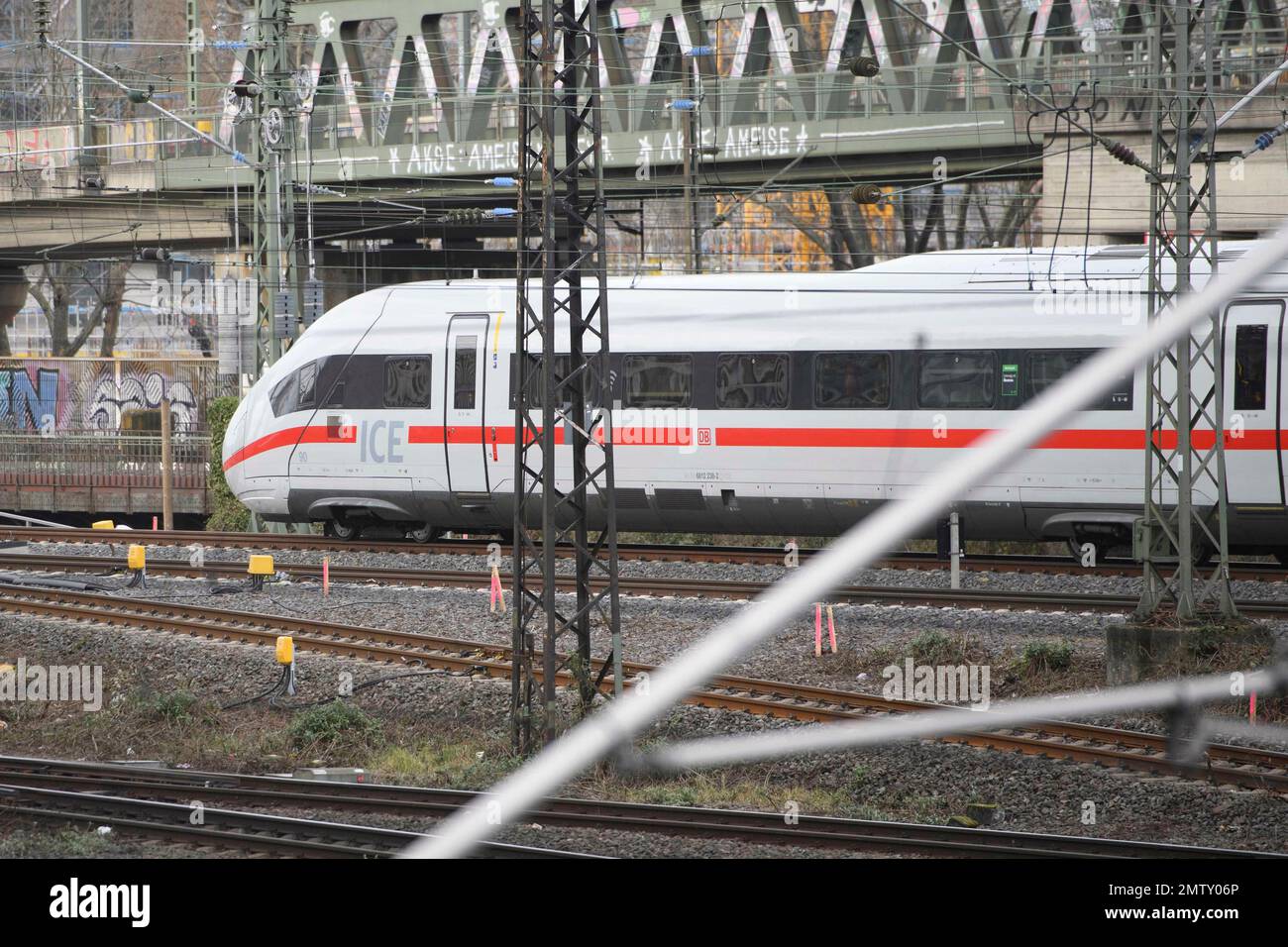 An ICE Runs Through Koeln Deutz, Departing, Arriving Train, ICE ...