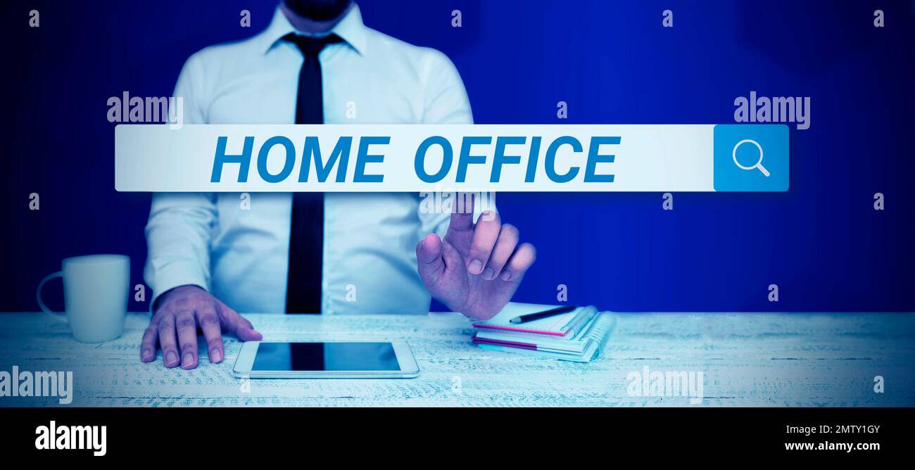 Handwriting text Home Office. Word for space designated in a person's residence for official