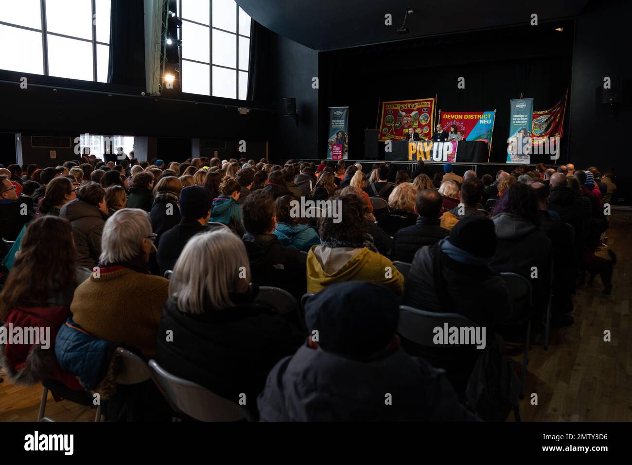 Exeter, England, 01 February 2023, hundreds of people listened to 