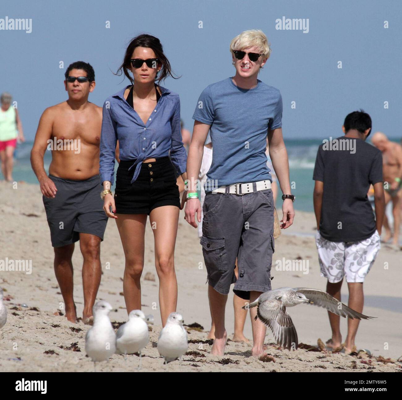 Tom Felton and Jade Gordon spend another day at their luxury hotel, the