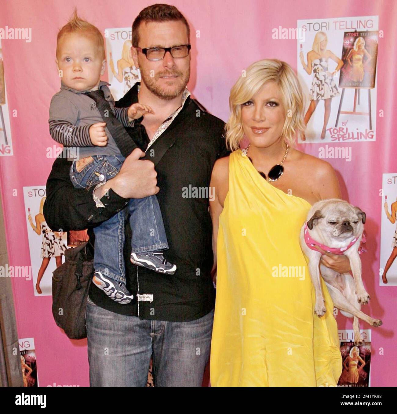 Tori Spelling, Dean McDermott and thier son Liam Aaron McDermot arrive