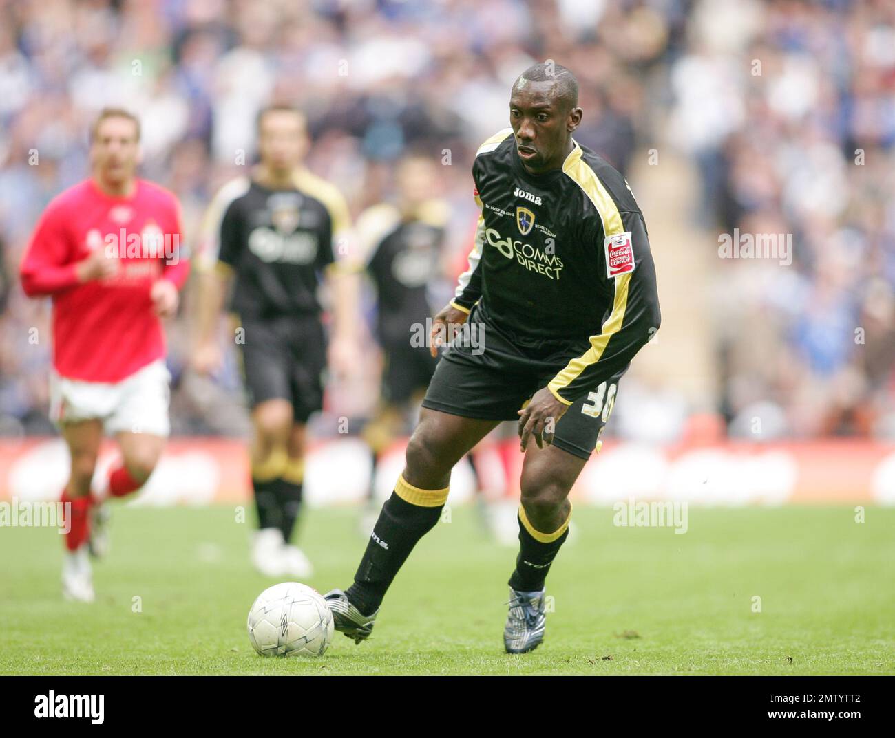 Cardiff City's Jimmy Floyd Hasselbank during the FA Cup semi final match against Barnsley at Wembley Stadium in London, on April 6, 2008. Cardiff City won the match 1-0. --- Mobile and website use of domestic English football pictures are subject to obtaining a Photographic End User Licence from Football DataCo Ltd Tel : +44 (0) 207 864 9121 or e-mail accreditations@football-dataco.com - applies to Premier and Football League matches Stock Photo
