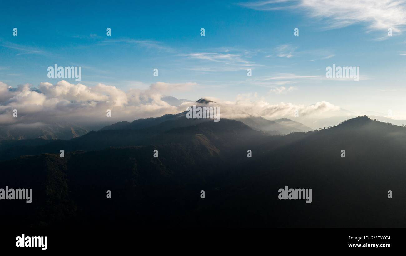 Panoramic view of Himalayas, Pokhara, Nepal Stock Photo