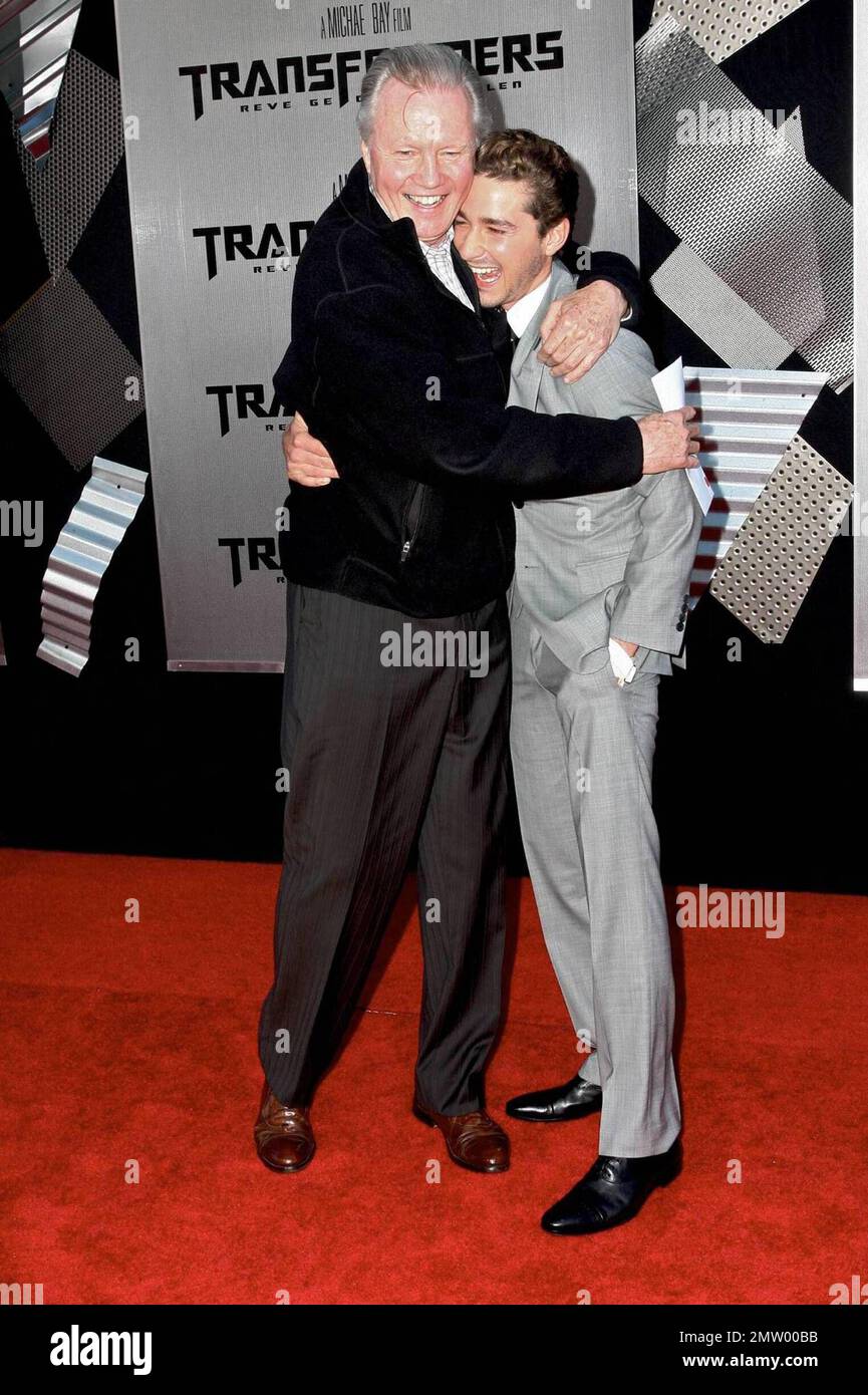 Shia LaBeouf and Jon Voight at the Los Angeles Premiere of