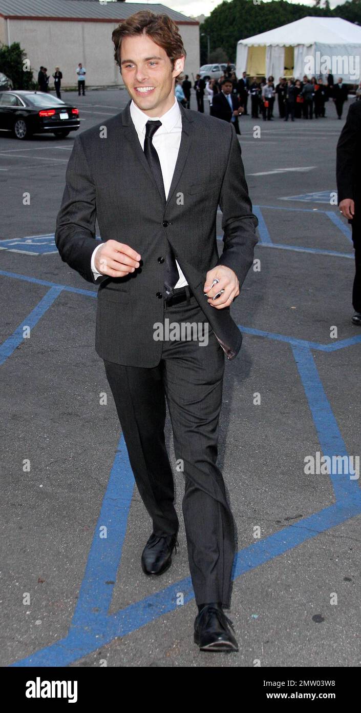 James Marsden signs autographs and holds his iPod as he arrives at Hollywood Palladium to attend 'The Trevor Live: An Evening Benefiting The Trevor Project'.  The Trevor Project aims to give youth nationwide 'life-saving and life-affirming resources' including a 24-hour hotline and a digital community to help reduce youth suicide. Los Angeles, CA. 12/05/10. Stock Photo