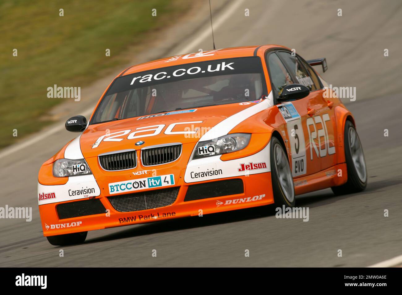 Colin Turkington at Brands Hatch driving the orange Team RAC BMW during