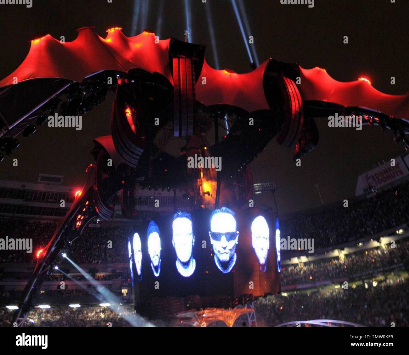 U2 performs live at Giants Stadium as part of their U2 360 Degree tour. New York, NY. 9/23/09. Stock Photo