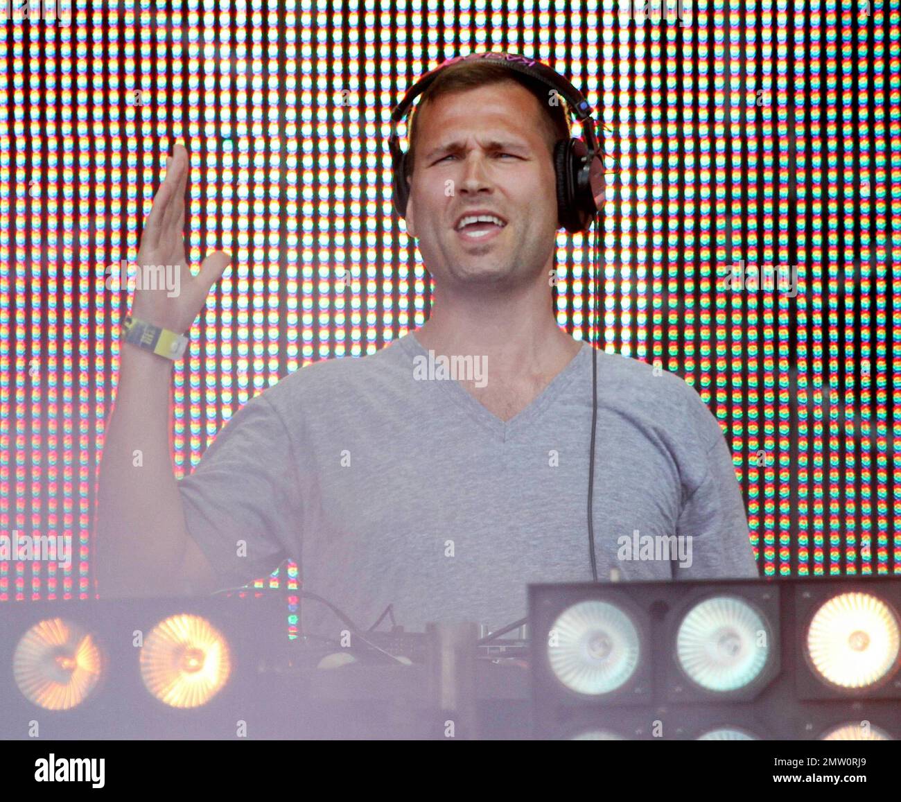 Kaskade performs live during day two of Ultra Music Festival 2011 held at Bicentennial Park. Miami, FL. 03/26/11. Stock Photo