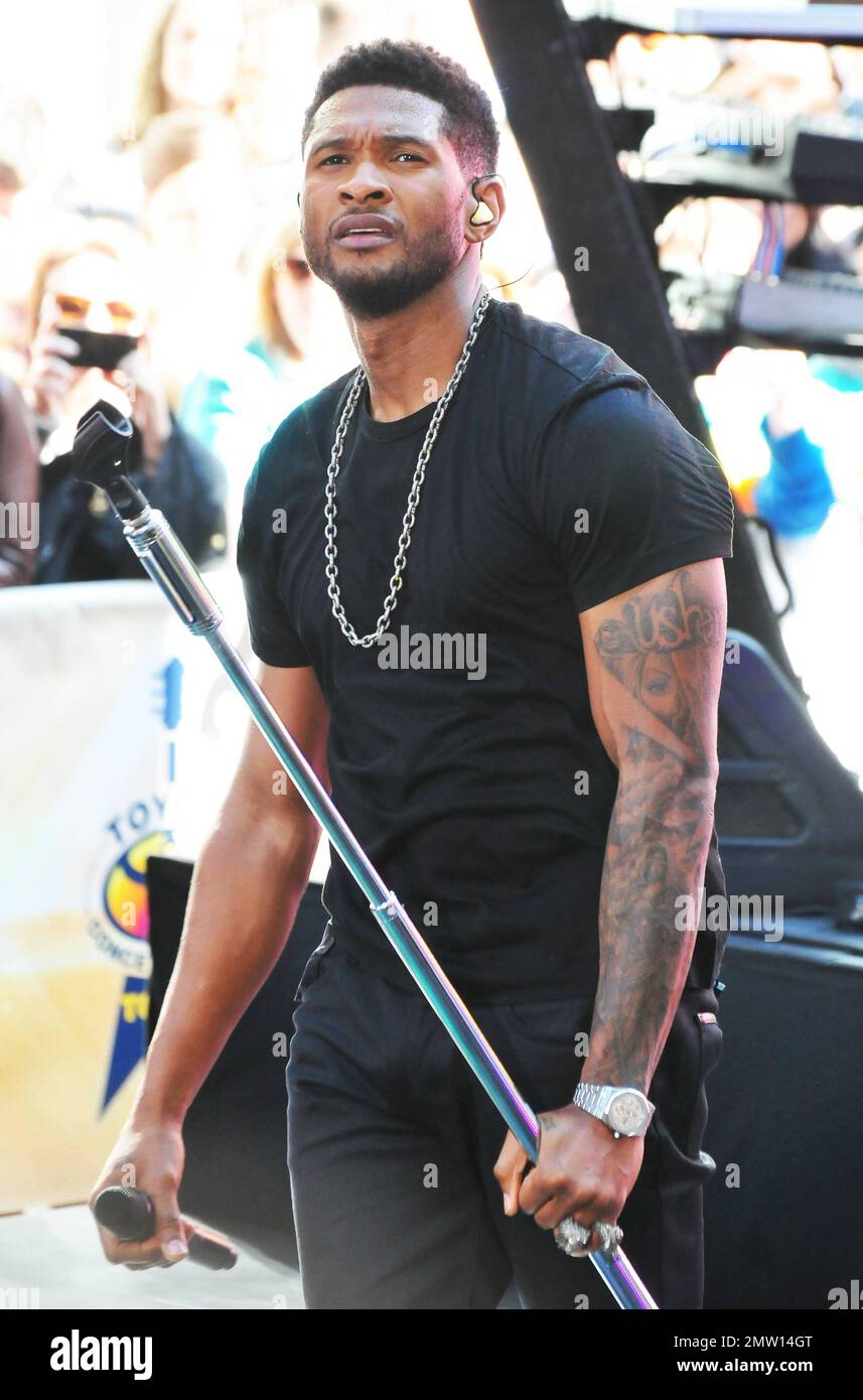 Usher kicks off the 'Today' Show Friday Concert Series at Rockefeller Plaza in New York, NY. 18th May 2012. Stock Photo