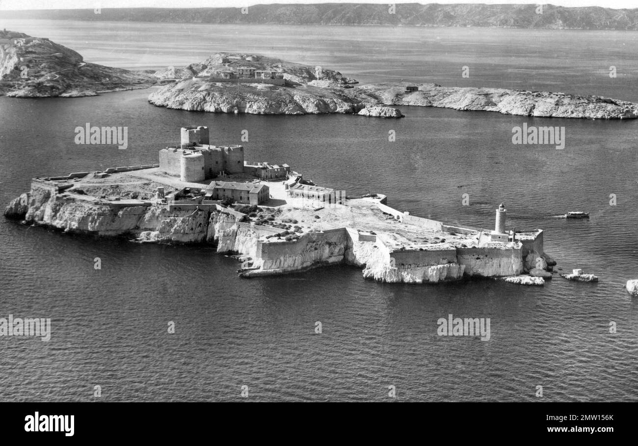 The Château d'If on the Île d'If, Marseille France. 1950s. Stock Photo