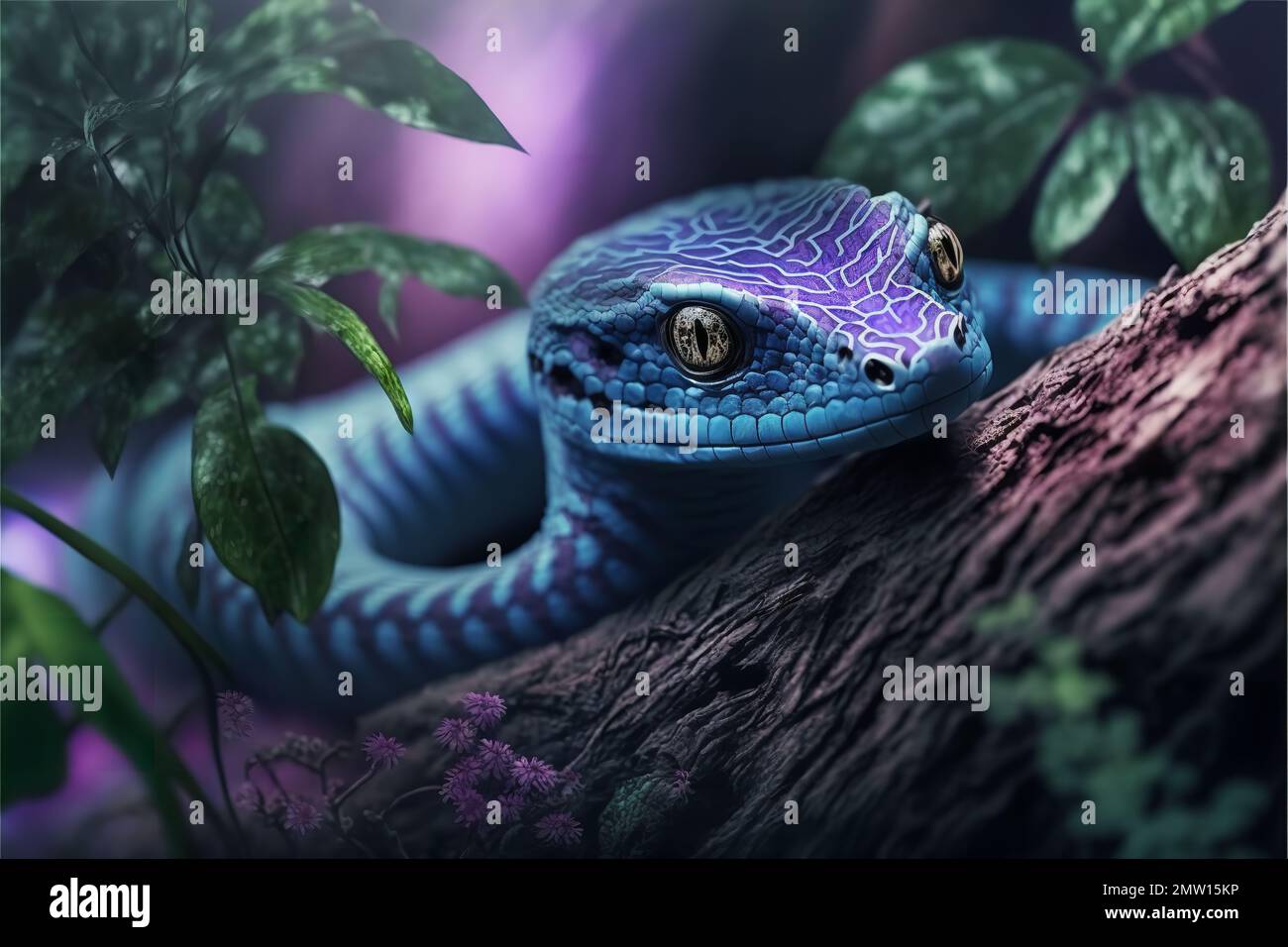 Snake in the jungle, generative AI Stock Photo Alamy