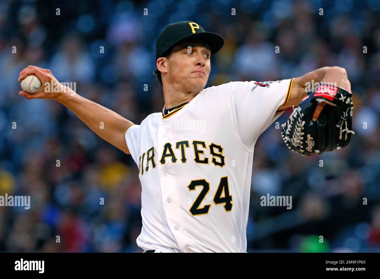 Pittsburgh Pirates starting pitcher Tyler Glasnow delivers during the