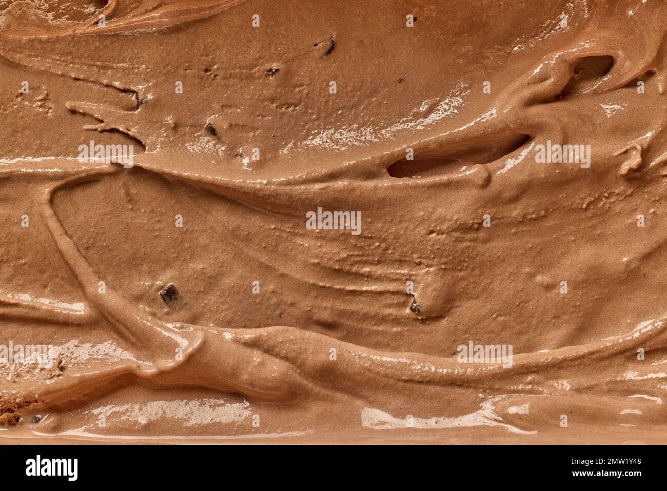 melted chocolate ice cream texture Stock Photo