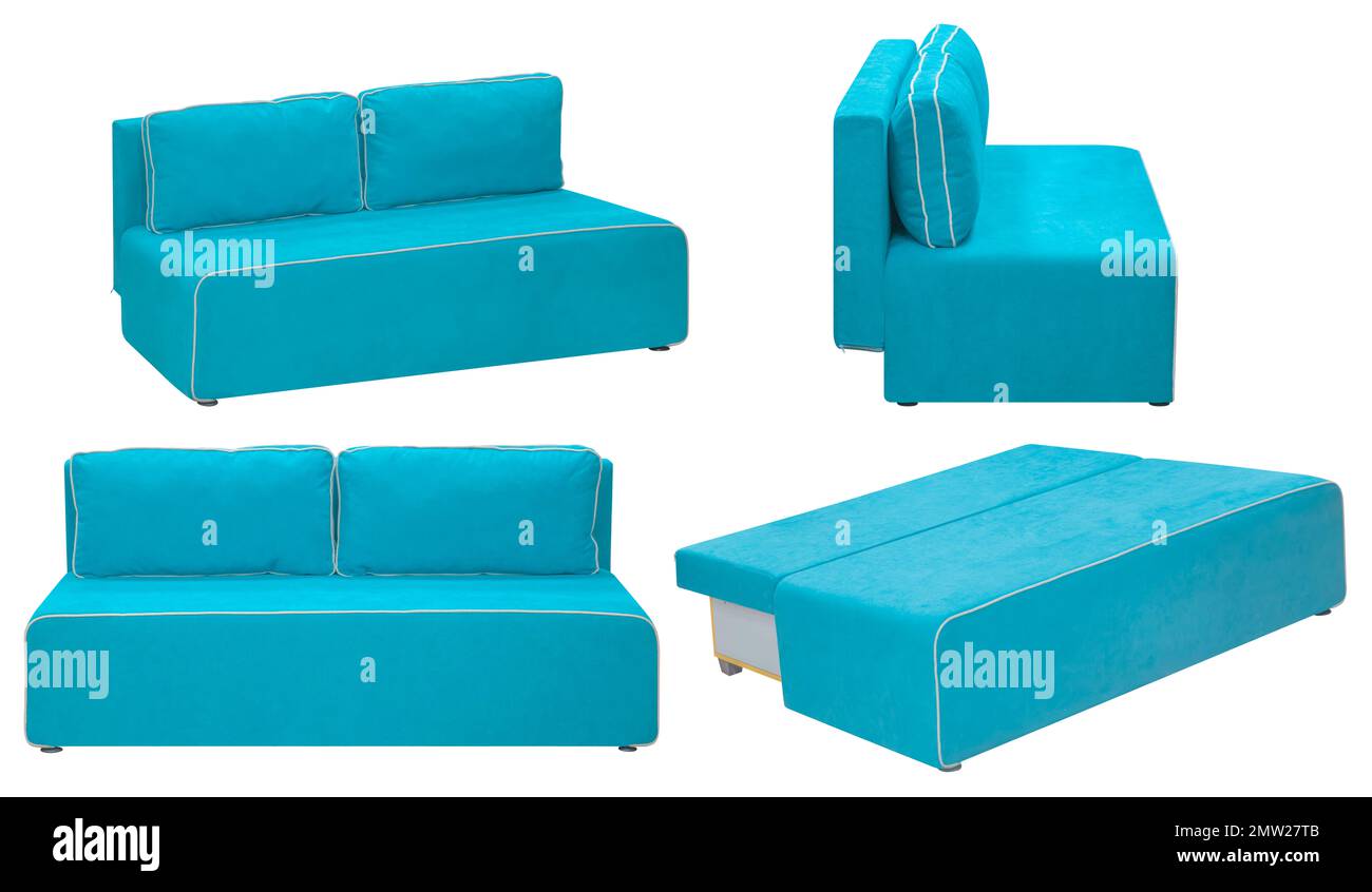 Folding sofa. Isolated from the background. In different angles. Interior element Stock Photo