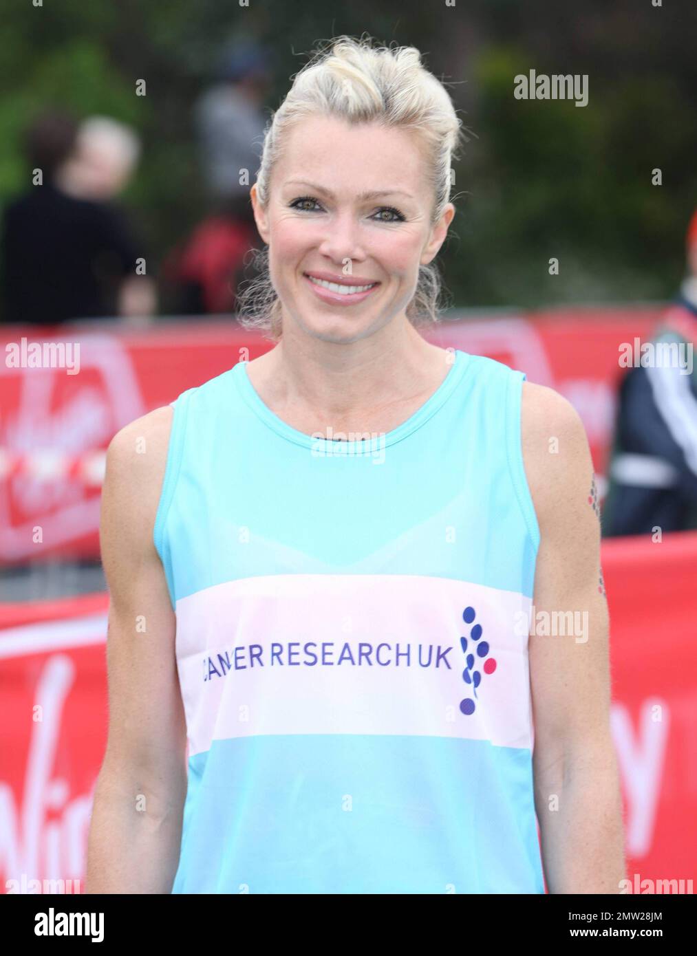 Nell McAndrew poses for photographers at the celebrity start during the