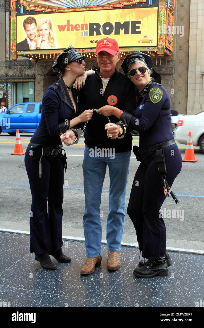 Prince Frederick von Anhalt campaigns on Hollywood Blvd outside the
