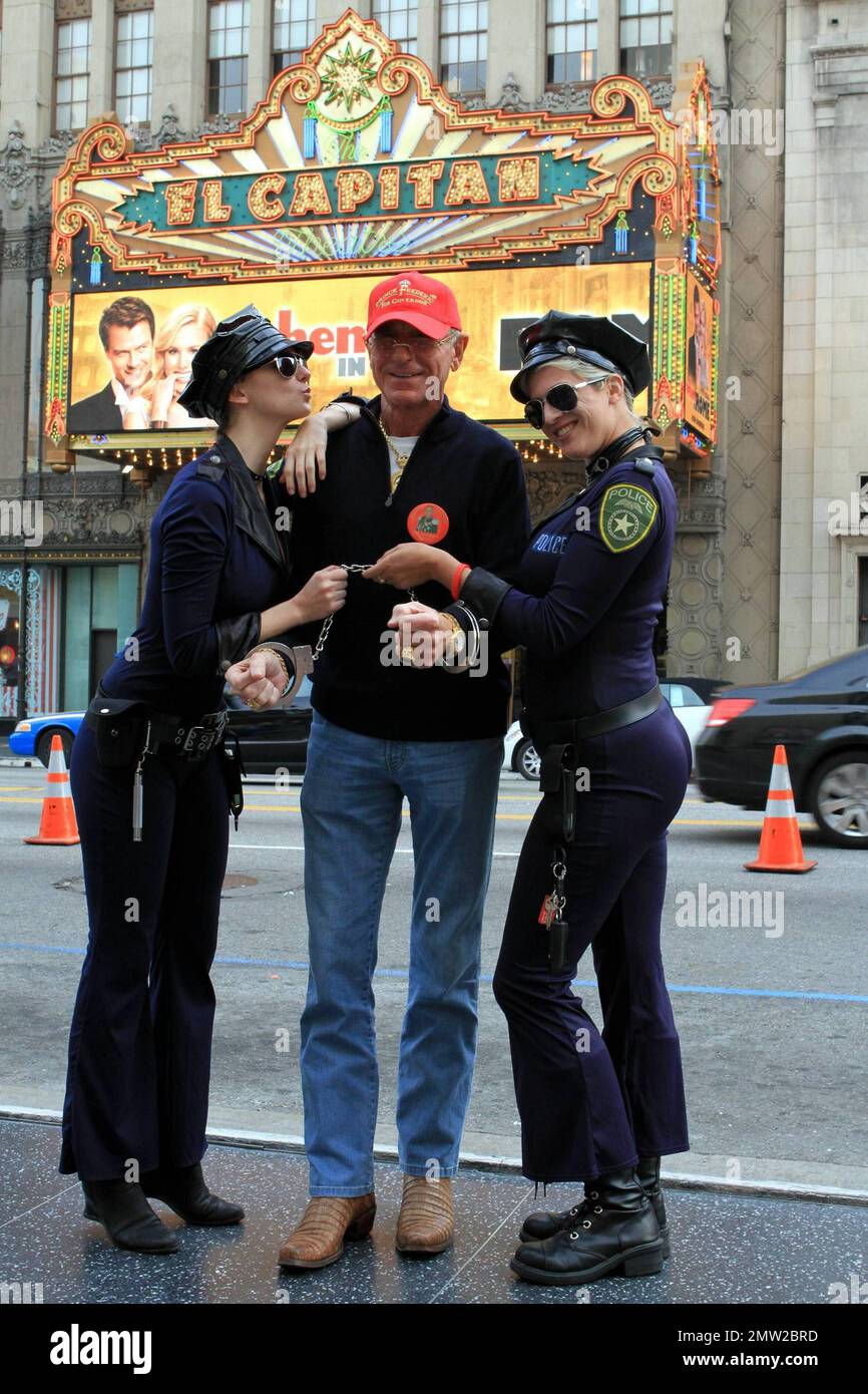 Prince Frederick von Anhalt campaigns on Hollywood Blvd outside the