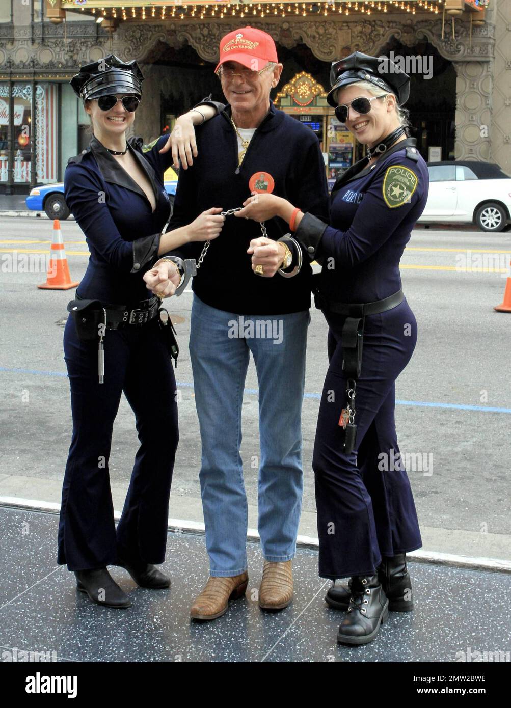 Prince Frederick von Anhalt campaigns on Hollywood Blvd outside the