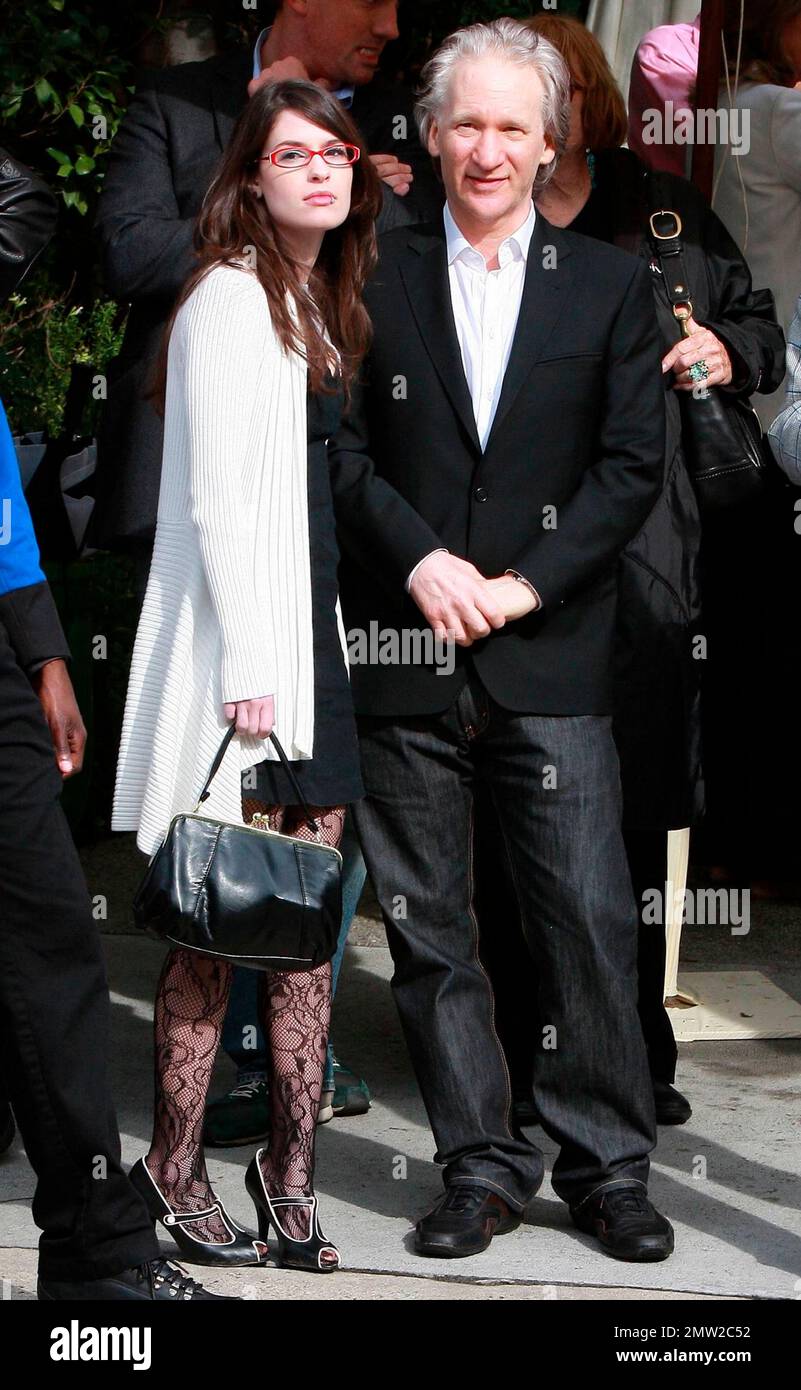 Bill Maher and Cara Santa Maria leave the annual Von Furstenberg pre-Oscar party. Beverly Hills, CA. 03/06/10.   . Stock Photo