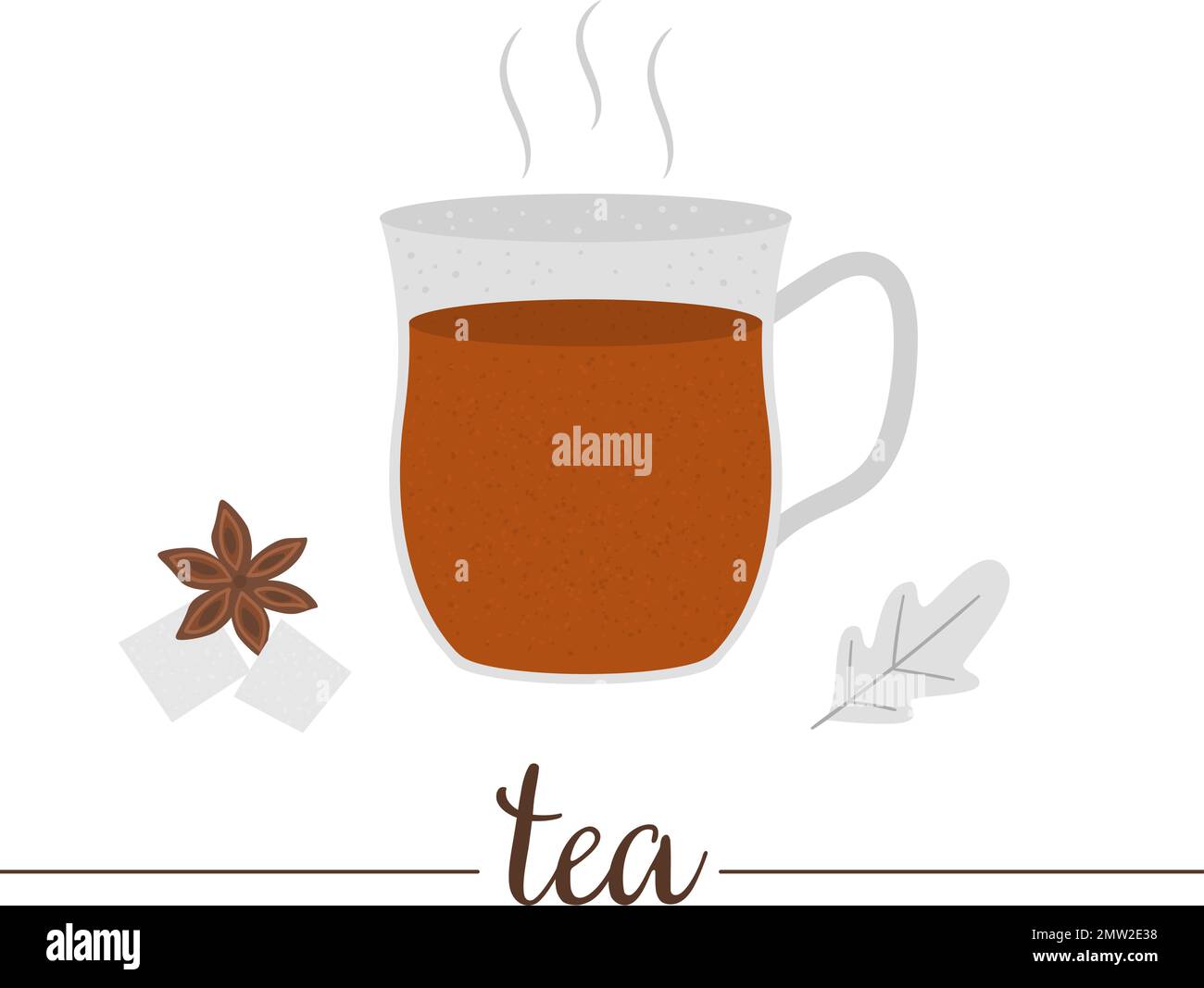 Vector illustration of tea isolated on white background. Winter