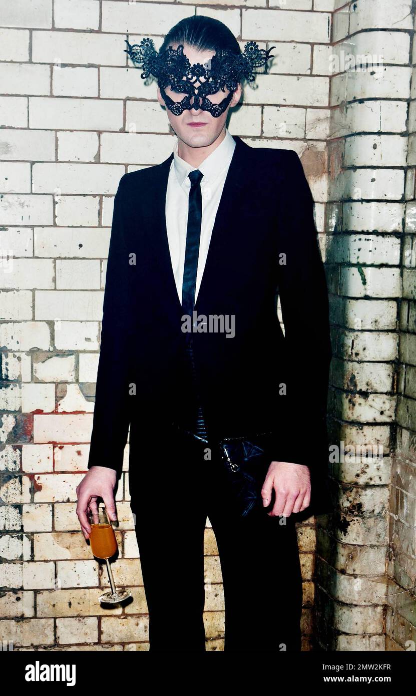 Designer Gareth Pugh attends the Wapping Project Masquerade Ball held at the The Wapping Project arts centre, formally a hydraulic power station built in 1890. Wrapping, London, UK. 11/06/10. Stock Photo