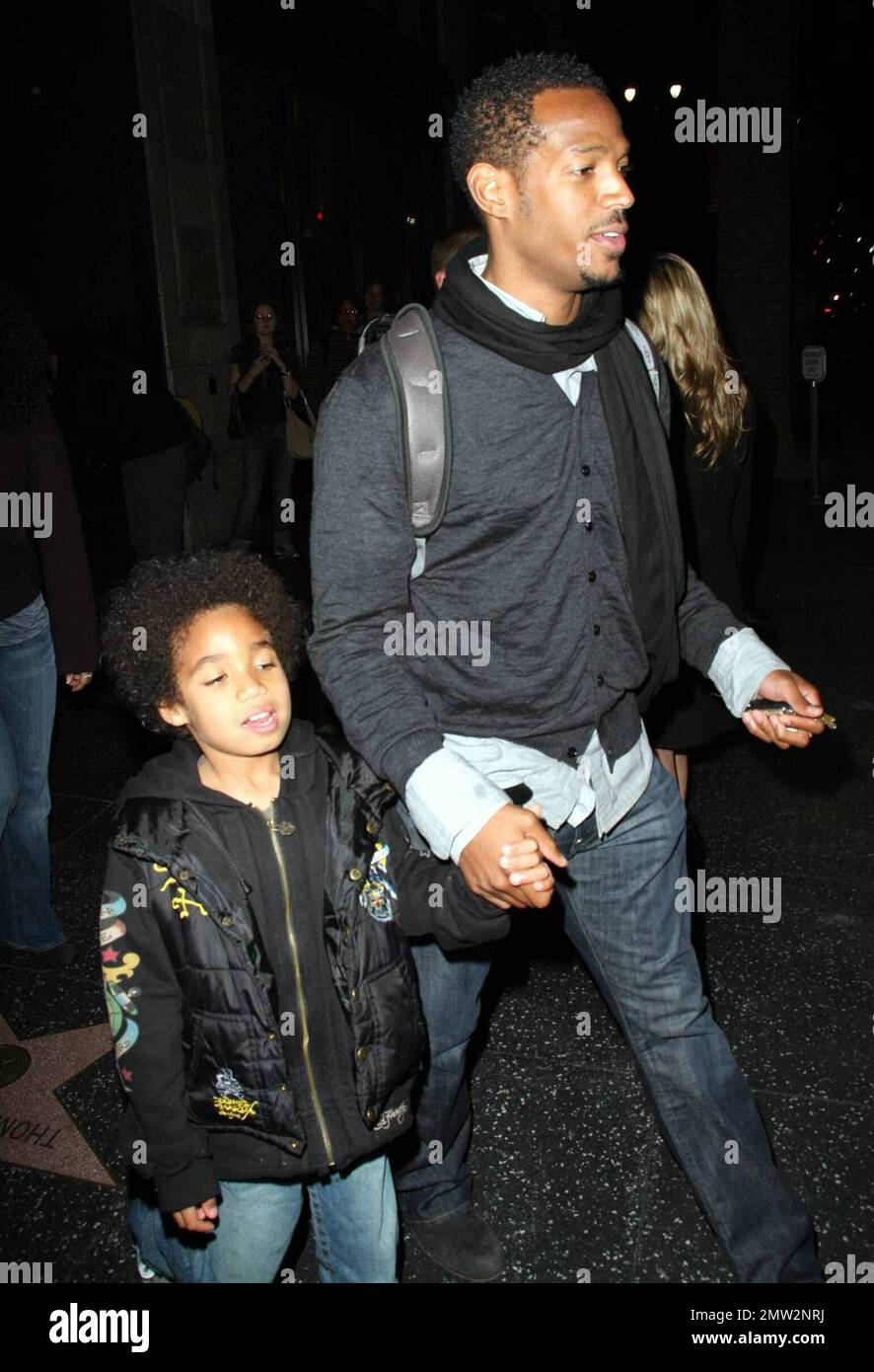 Damon Wayans and family leave the restaurant Katsuya after a family night out. Los Angeles, CA. 4/30/09. Stock Photo