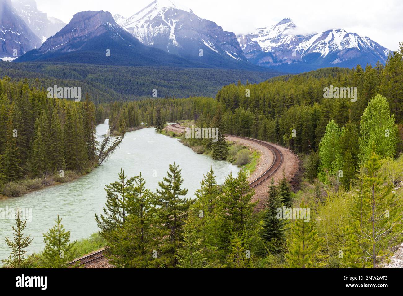 Morant's Curve, Kicking Horse River, Canada Stock Photo