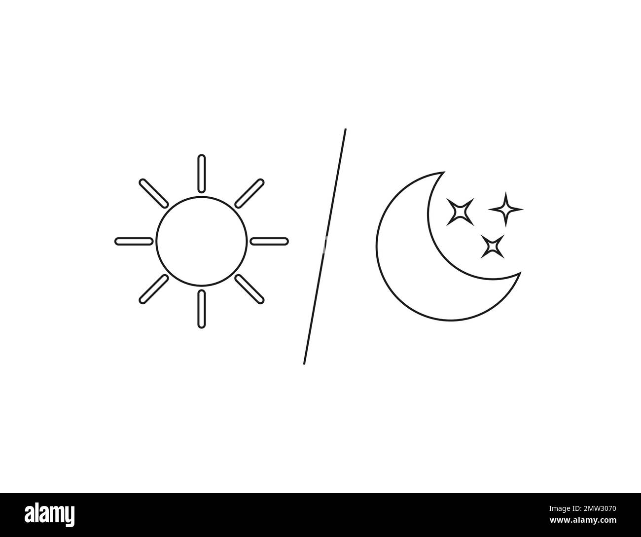 Sun and moon icon. Vector illustration. Stock Vector