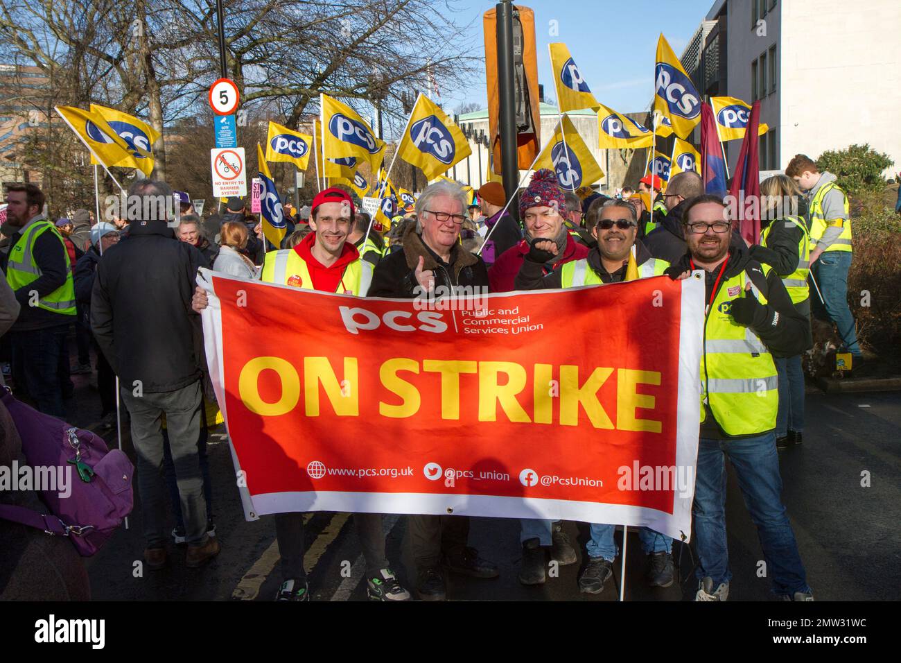 Strike action taken by Government workers and unions over pay disputes, north east England Stock Photo
