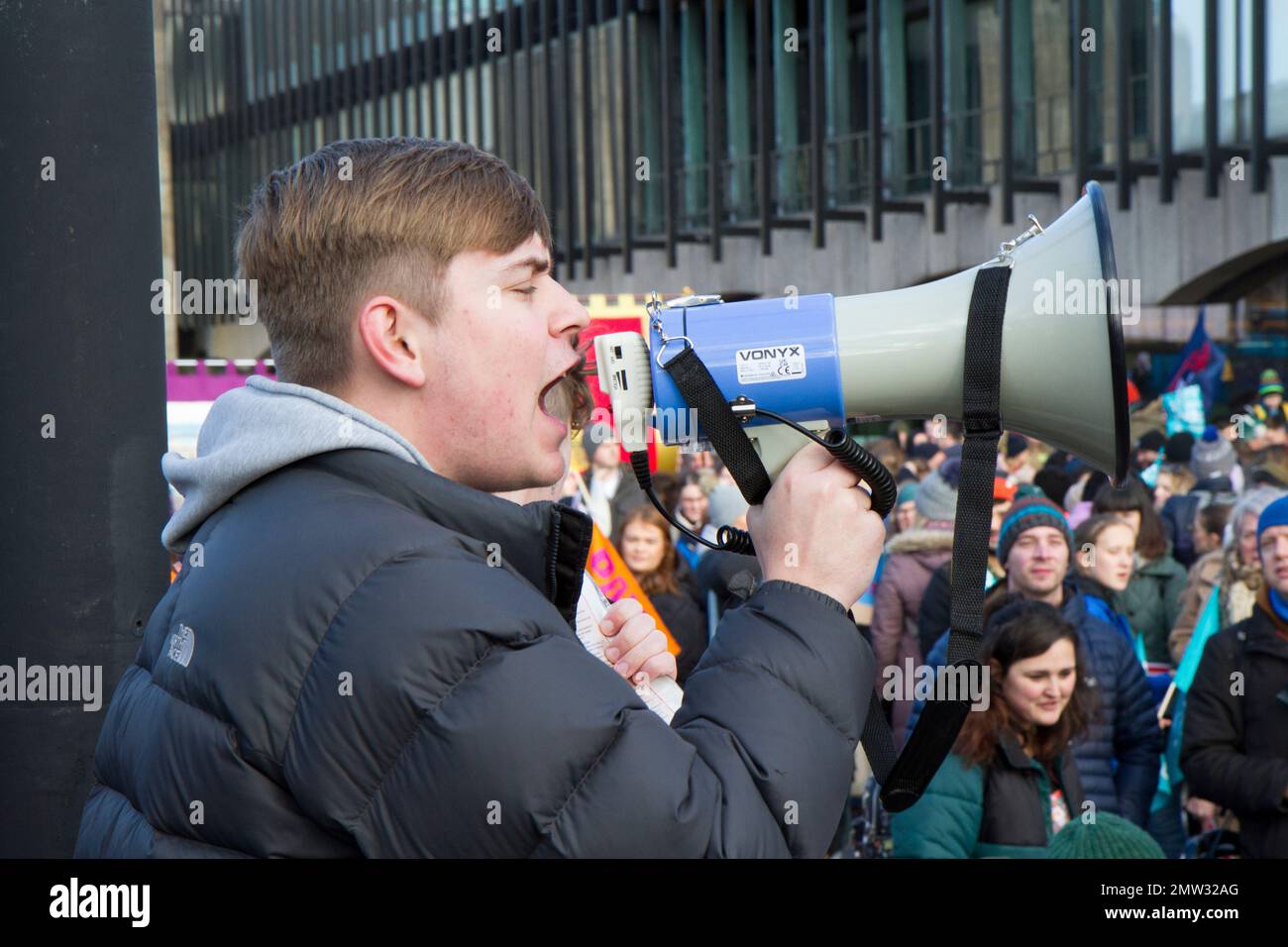 Strike action taken by Government workers and unions over pay disputes, north east England Stock Photo