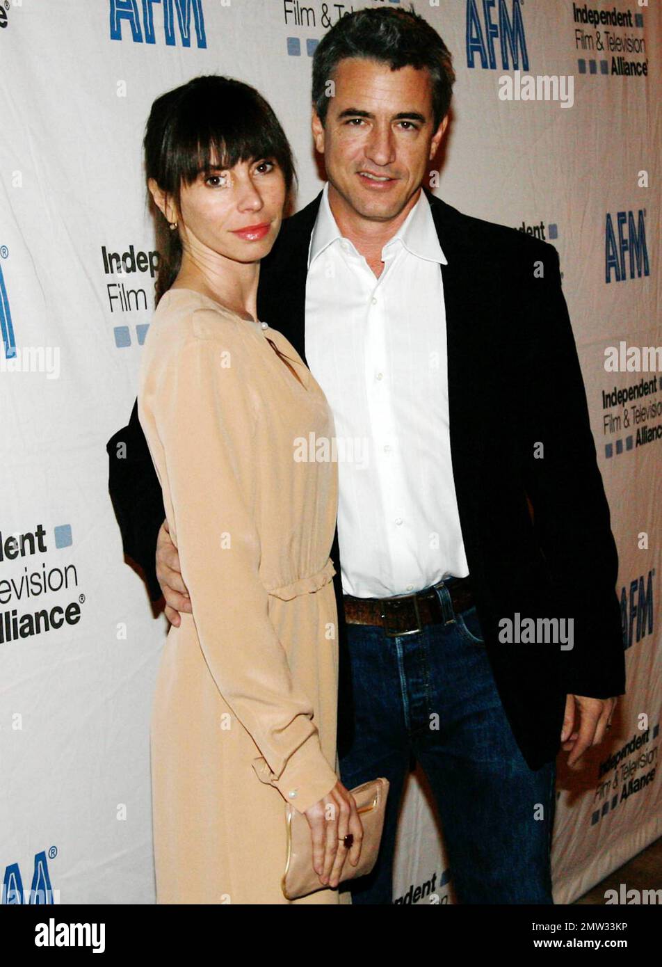 Actor Dermot Mulroney and girlfriend Tharita Cesaroni attend a IFTA special screening of "Where