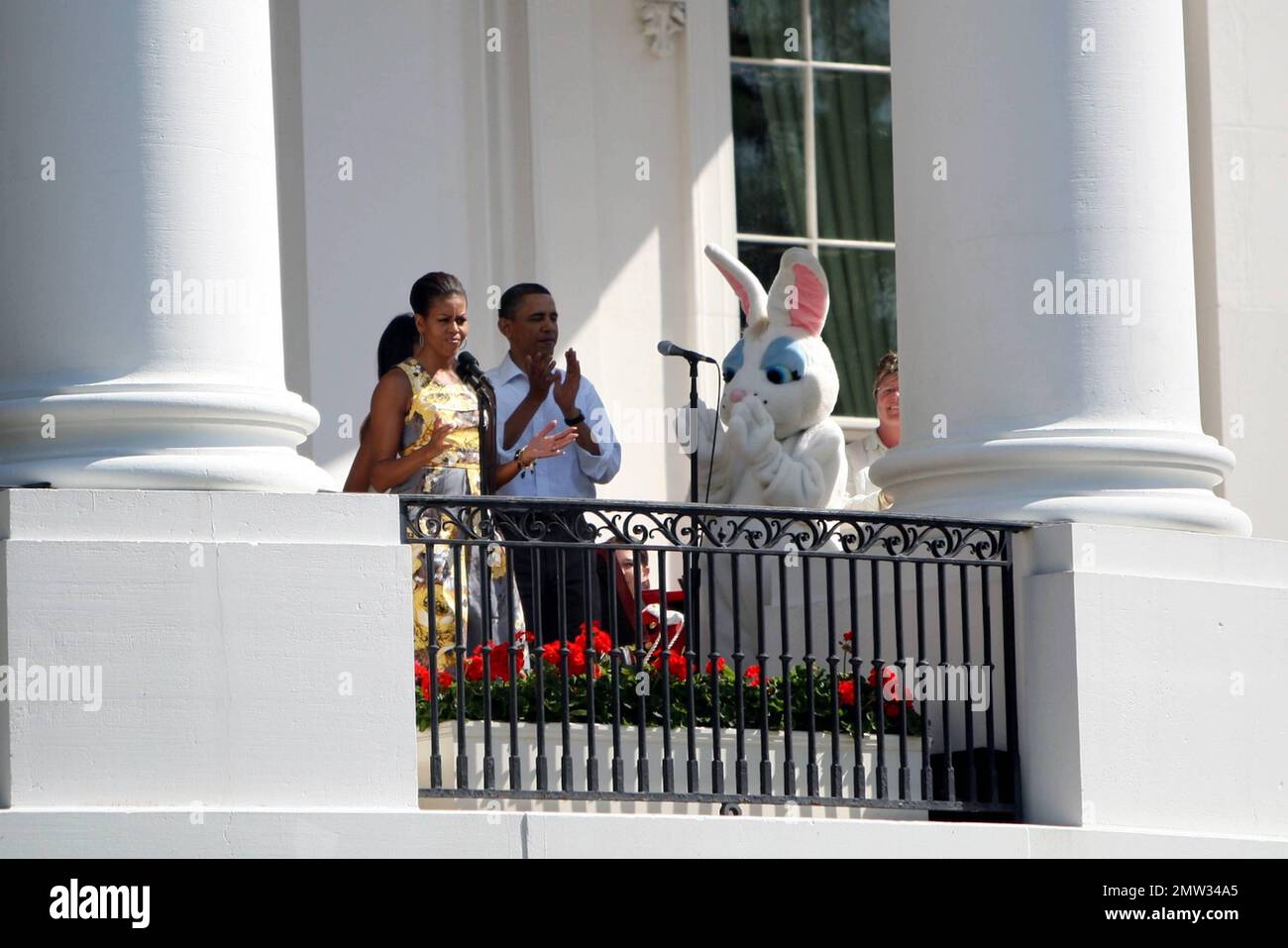 United States President Barack Obama and his family, wife Michelle and