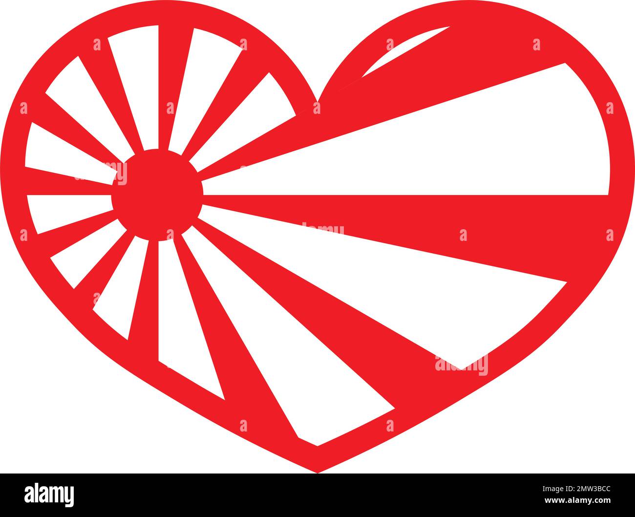 RISING SUN FLAG HEART SHAPED Stock Vector Image Art Alamy