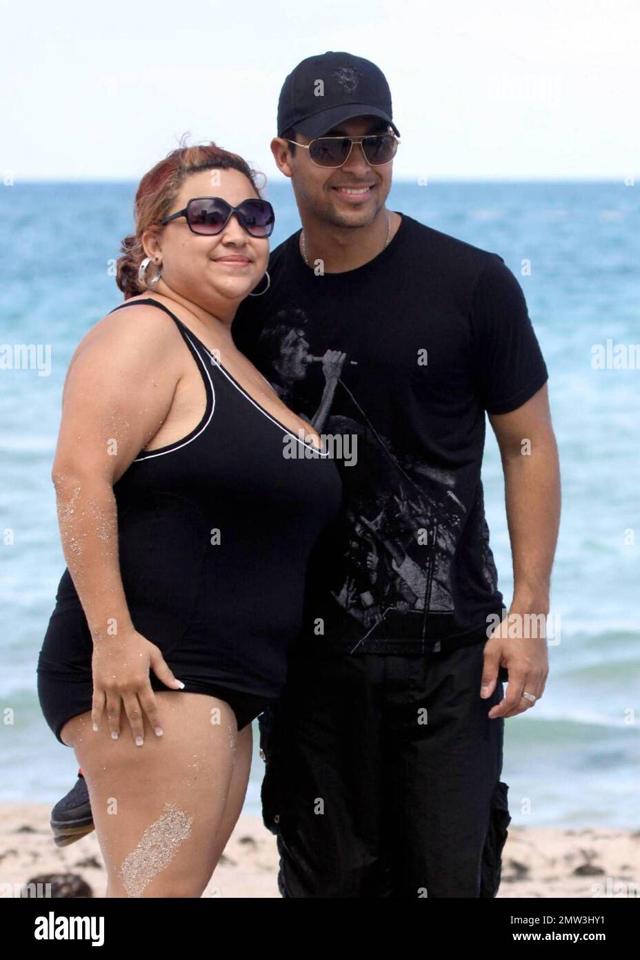 EXCLUSIVE!! American actor Wilmer Valderrama, best known for the role of Fez in the sitcom "That '70s Show," shows off his beach body as he cools off in the Atlantic Ocean with friends during a visit to Miami Beach, FL. 8/23/09. Stock Photo