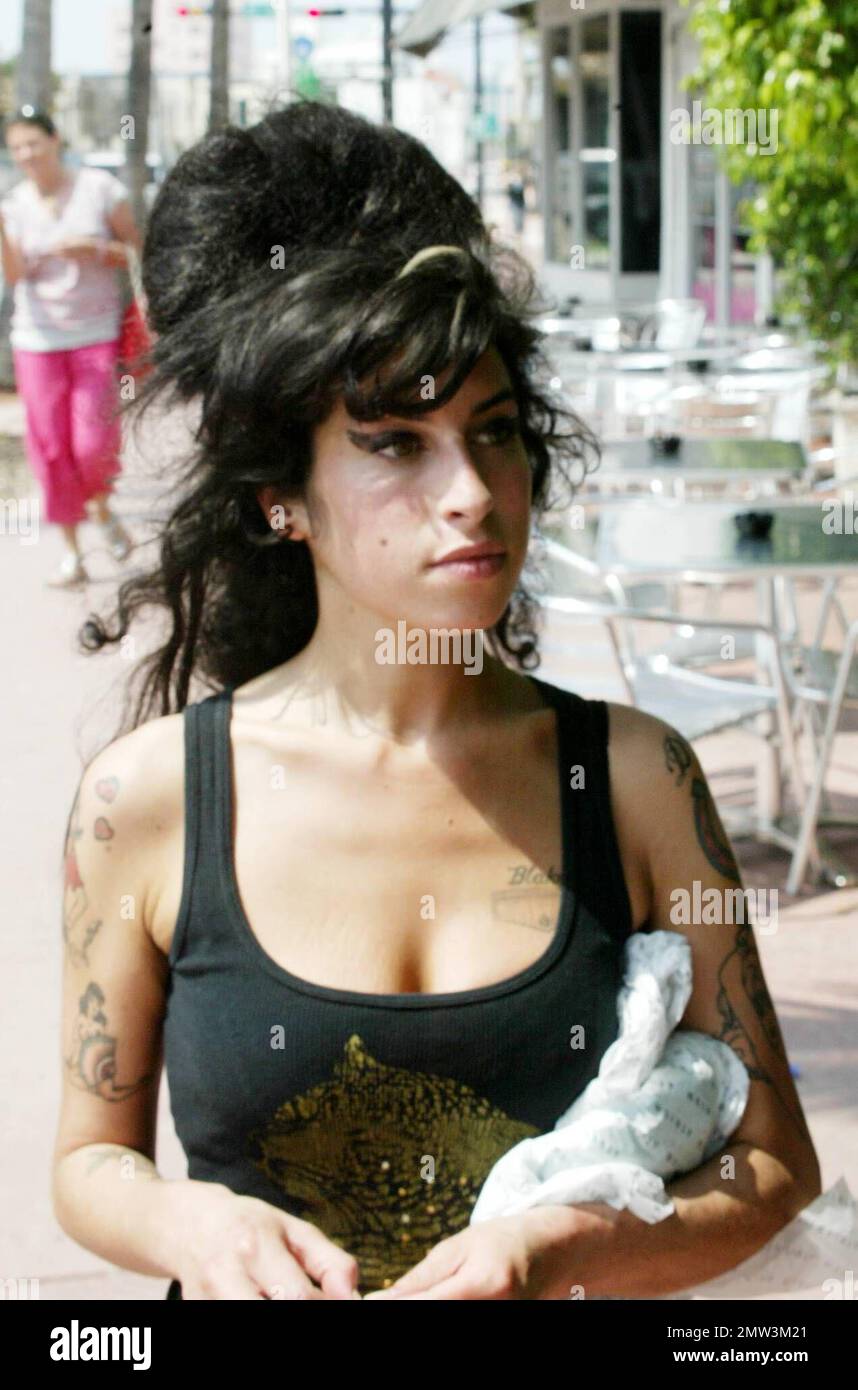 Stretchmarks are visible on UK singing sensation Amy Winehouse. Miami, Fla 5/18/07. All Stock Photo