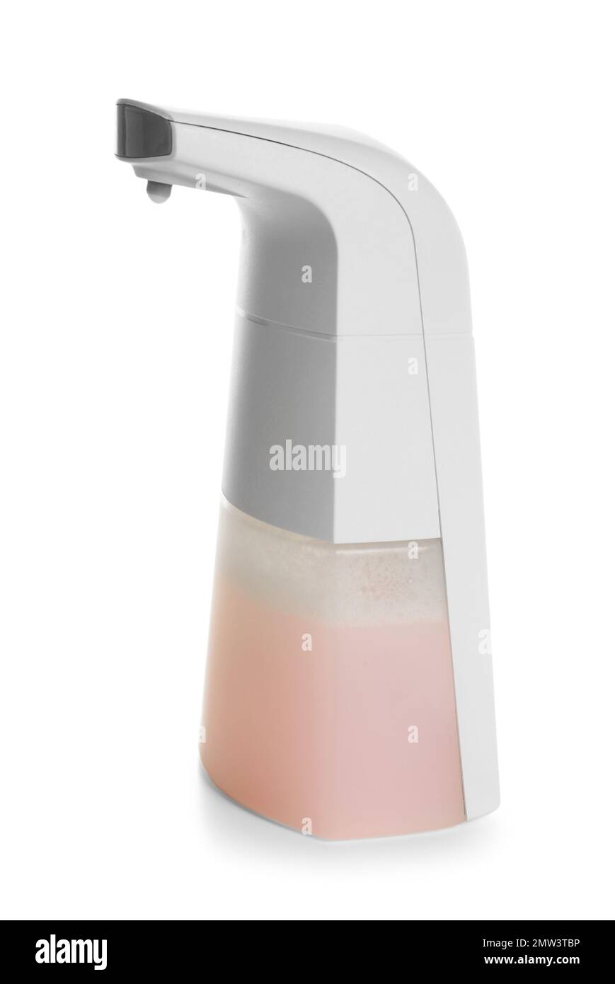 Modern automatic soap dispenser isolated on white Stock Photo Alamy