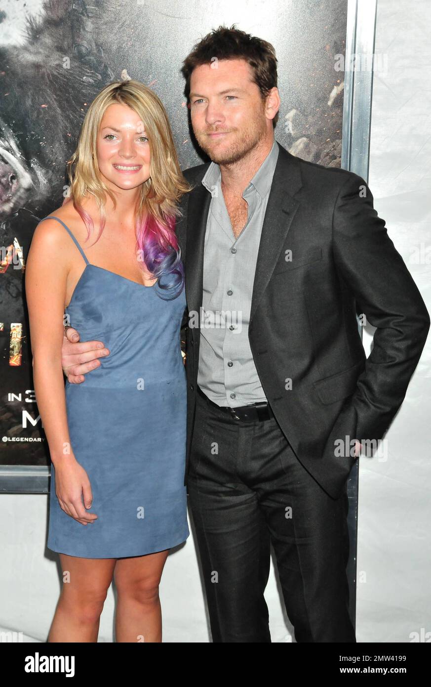 Sam Worthington and wife at the premiere of "Wrath of the Titans" at the AMC Lincoln Square. New York, NY. 26th March 2012. Stock Photo