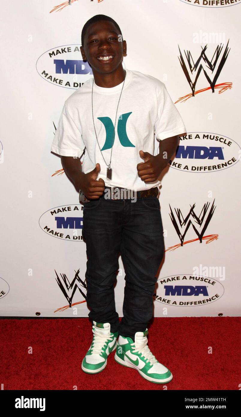 Bobb'e J. Thompson poses on the red carpet at the annual WWE SummerSlam