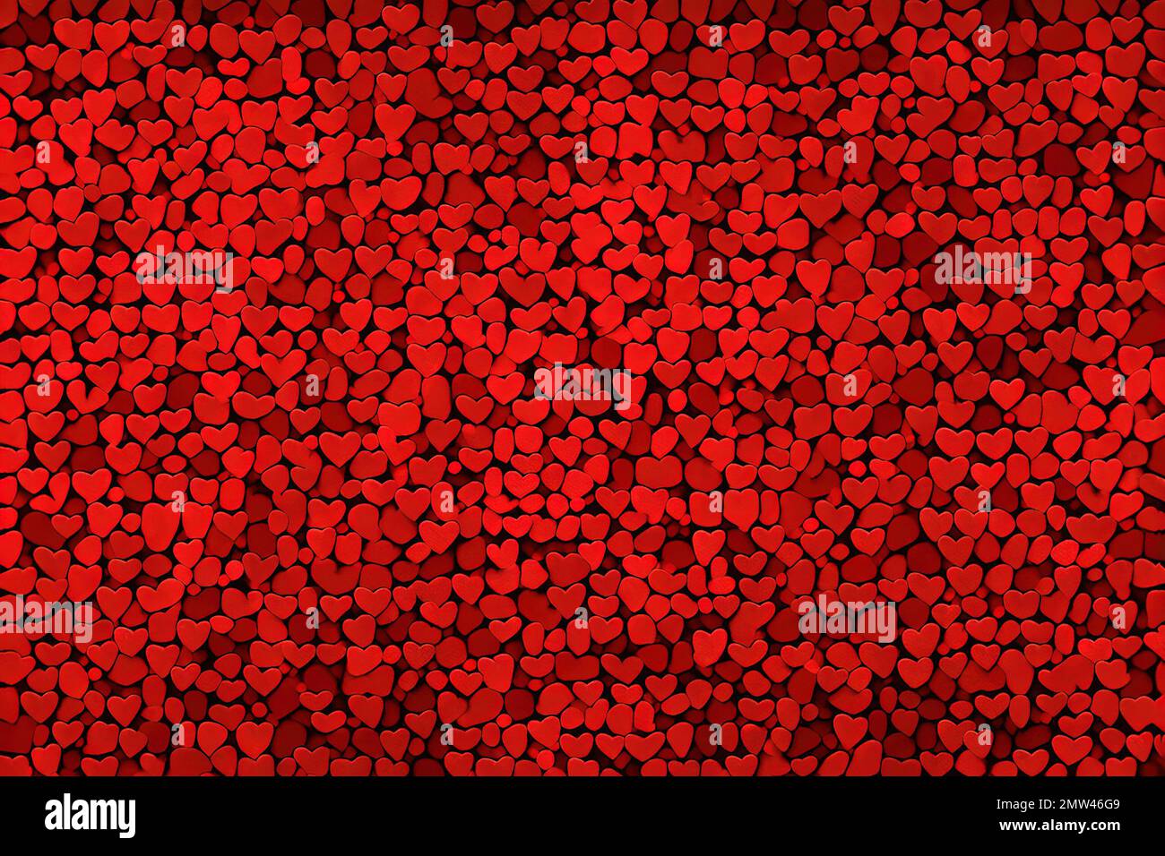 background full of many hearts red heart Valentine day concept illustration generative ai Stock Photo