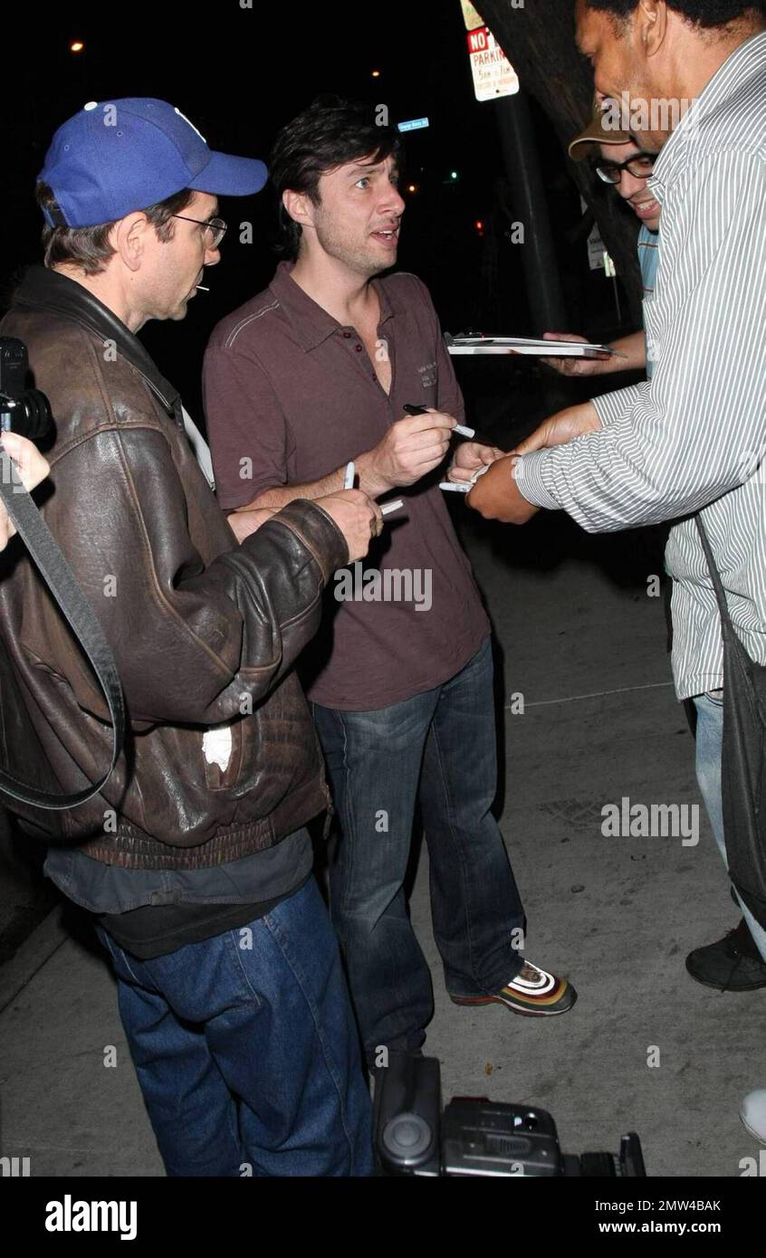 Scrubs Star Zach Braff Signs Autographs Outside The Nightclub Guys And Dolls In Los Angeles 