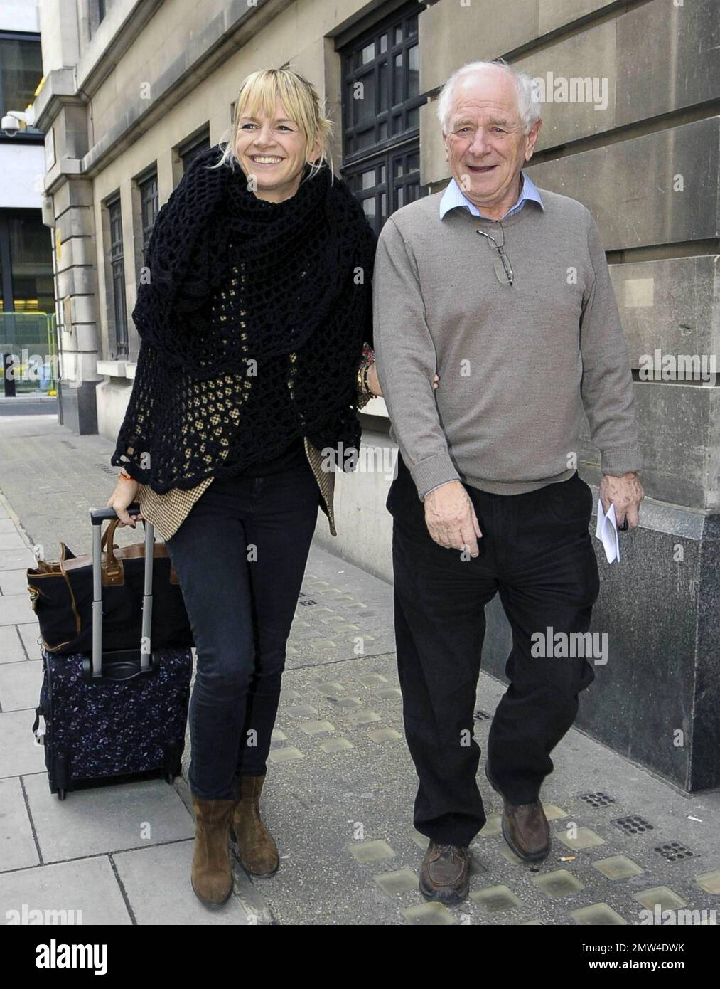 Zoe Ball and her dad Johnny Ball look to be having a very cheerful