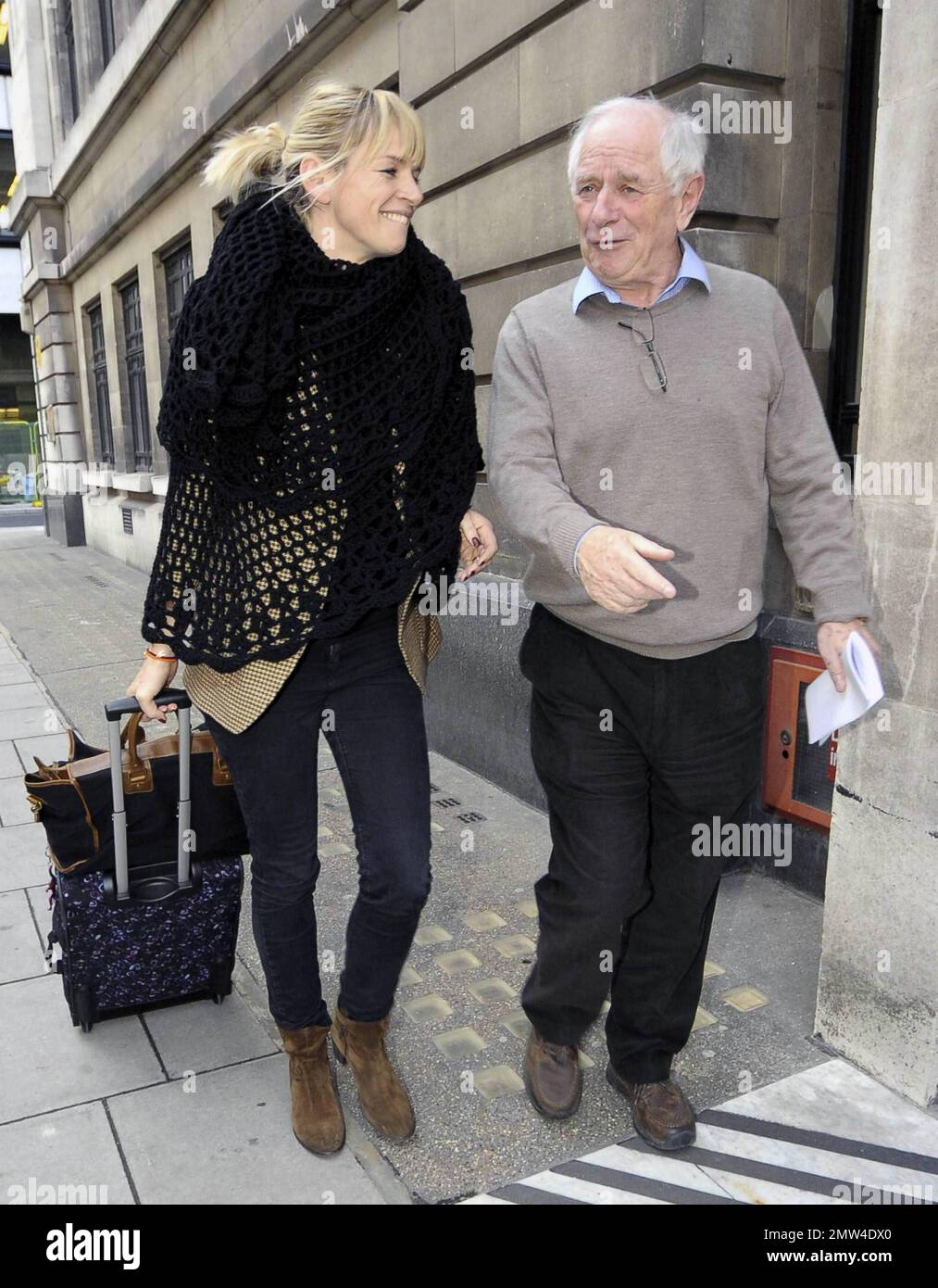 Zoe Ball and her dad Johnny Ball look to be having a very cheerful