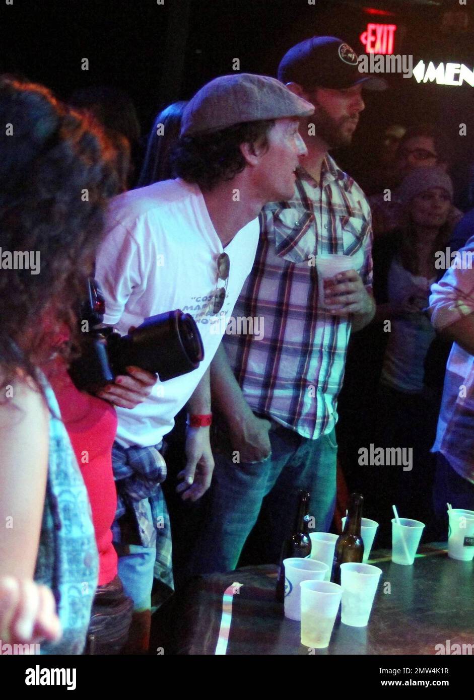 Matthew McConaughey attends a Mishka concert at the Roxy. Mishka is the first artist signed to McConaughey's j. k. livin label, which released the artist's third ablum, 'Above The Bones,' the debut release for the label. Los Angeles, CA. 3/23/10. Stock Photo