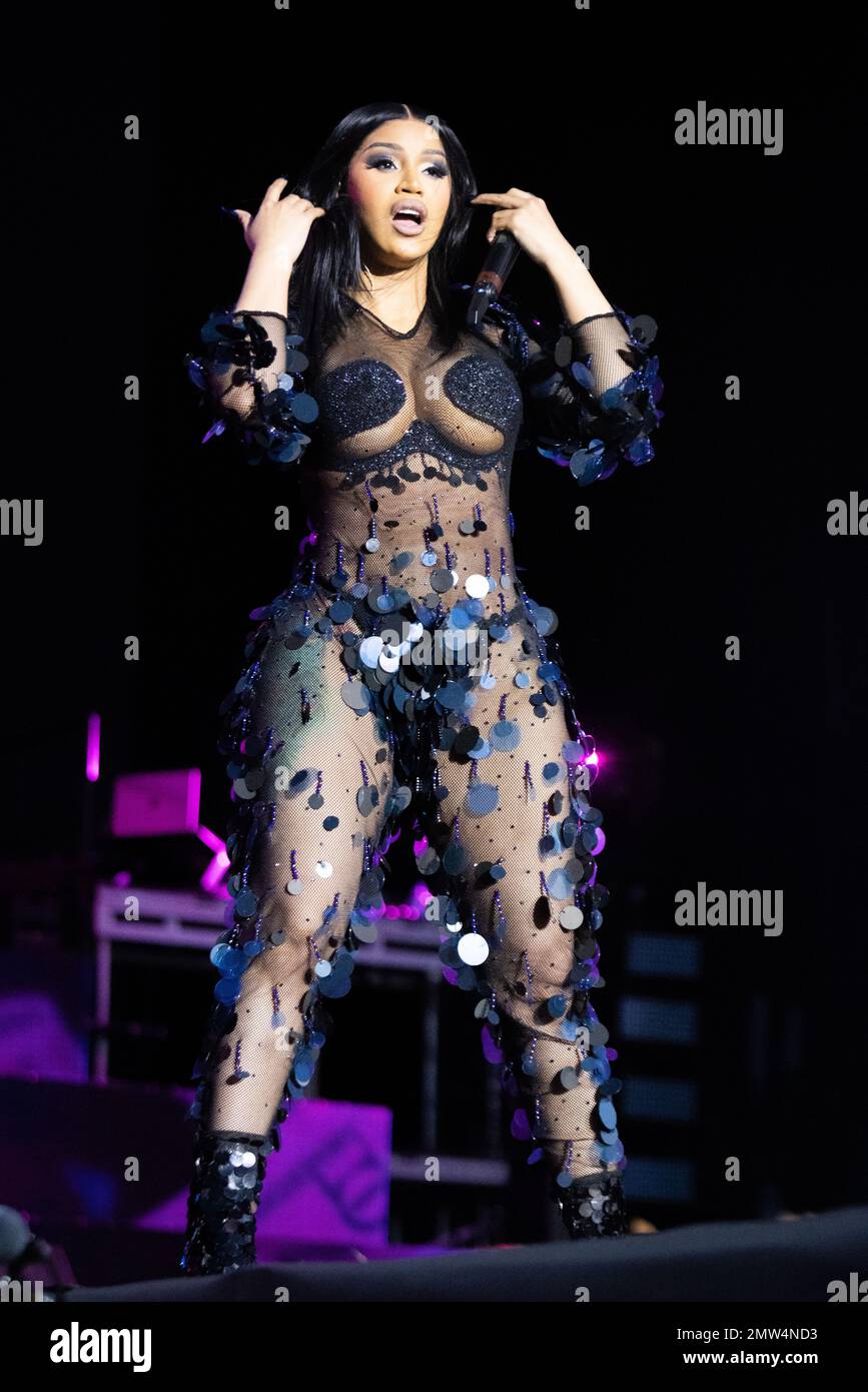 File photo dated 08/07/22 of Cardi B performing at the Wireless Festival at Finsbury Park in London. James Corden, Cardi B and US first lady Jill Biden are among the diverse line-up of famous faces who will present at the upcoming Grammy Awards. The annual ceremony will be held at the Crypto.com Arena in Los Angeles on Sunday, with comedian Trevor Noah on hosting duties for the star-studded night. Issue date: Wednesday February 1, 2023. Stock Photo